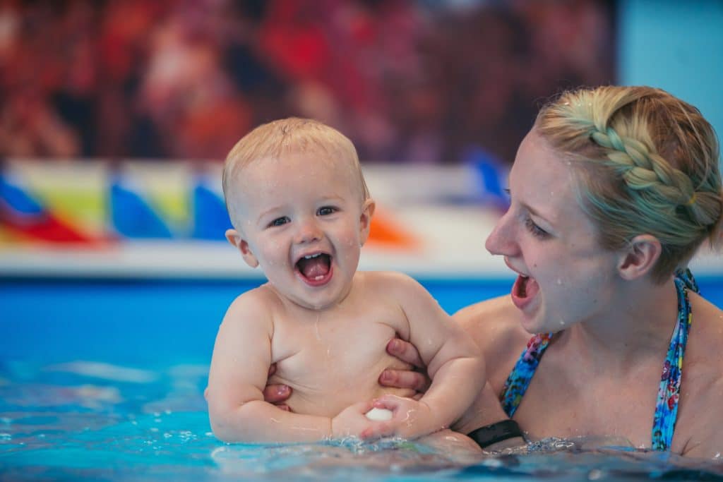 Happy Baby in Parent-Tot Class at SwimKids Utah